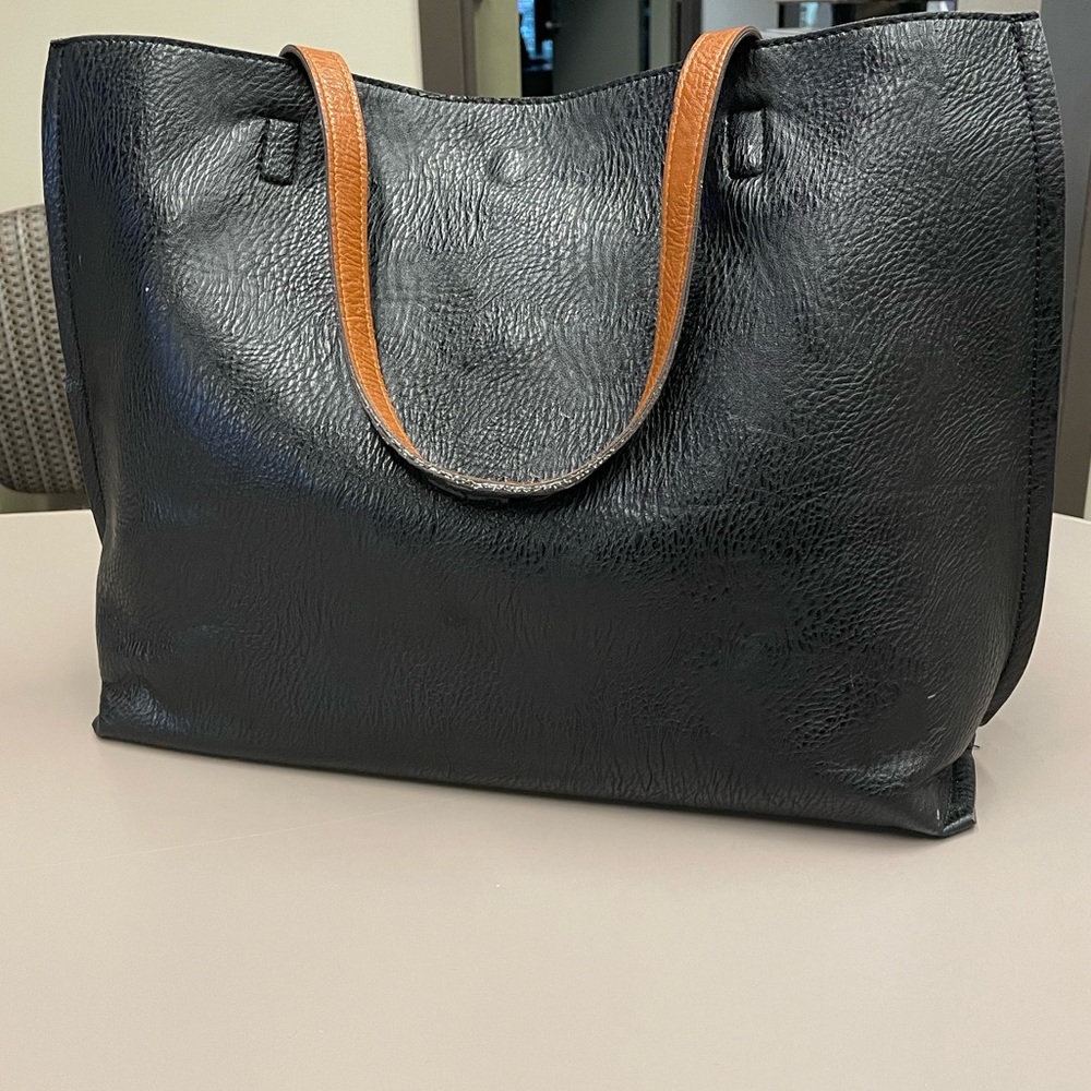 Reversible Faux Leather tote